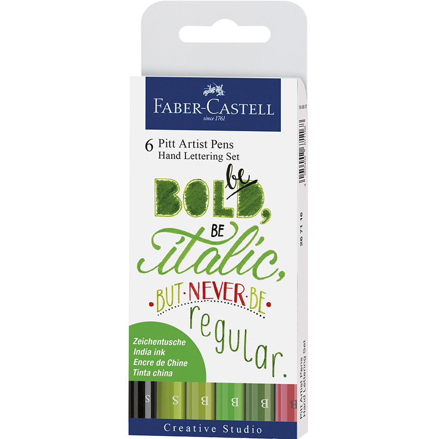 FABER CASTELL HAND LETTERING GREENS SET OF 6