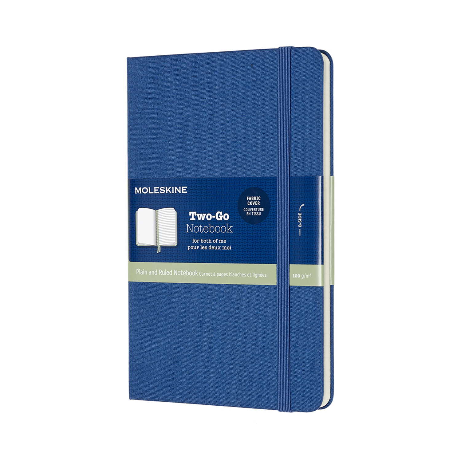 Two-go notebook black medium plain and ruled lapis blue