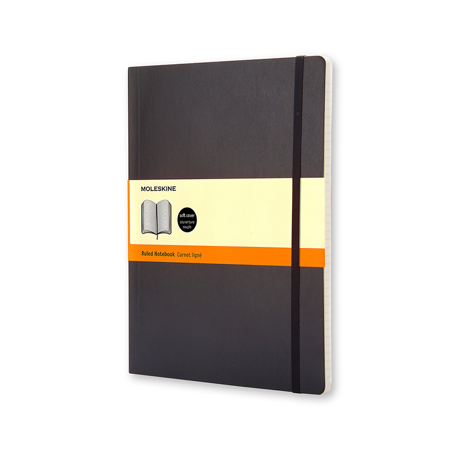 EXTRA LARGE NOTEBOOK RULED BLACK SOFTCOVER - alternative
