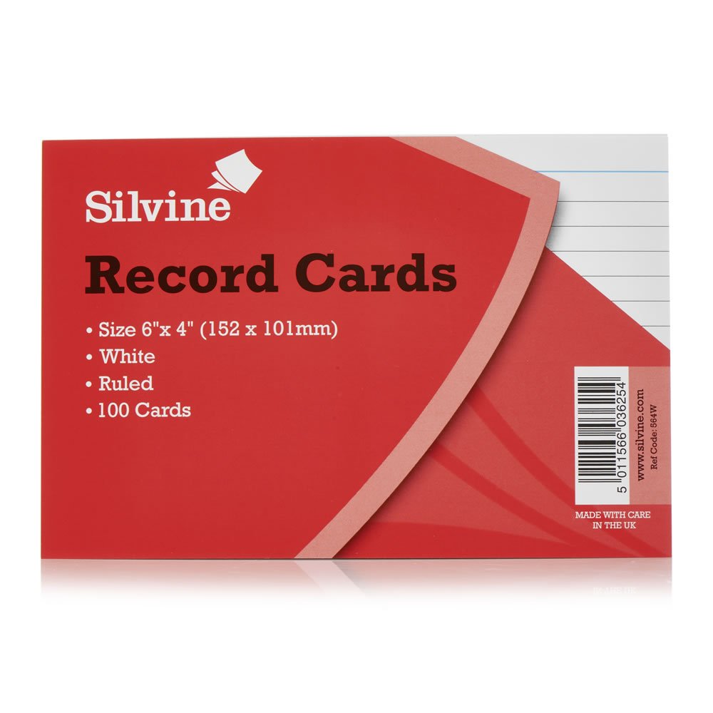RECORD CARDS 6 x 4 INCH