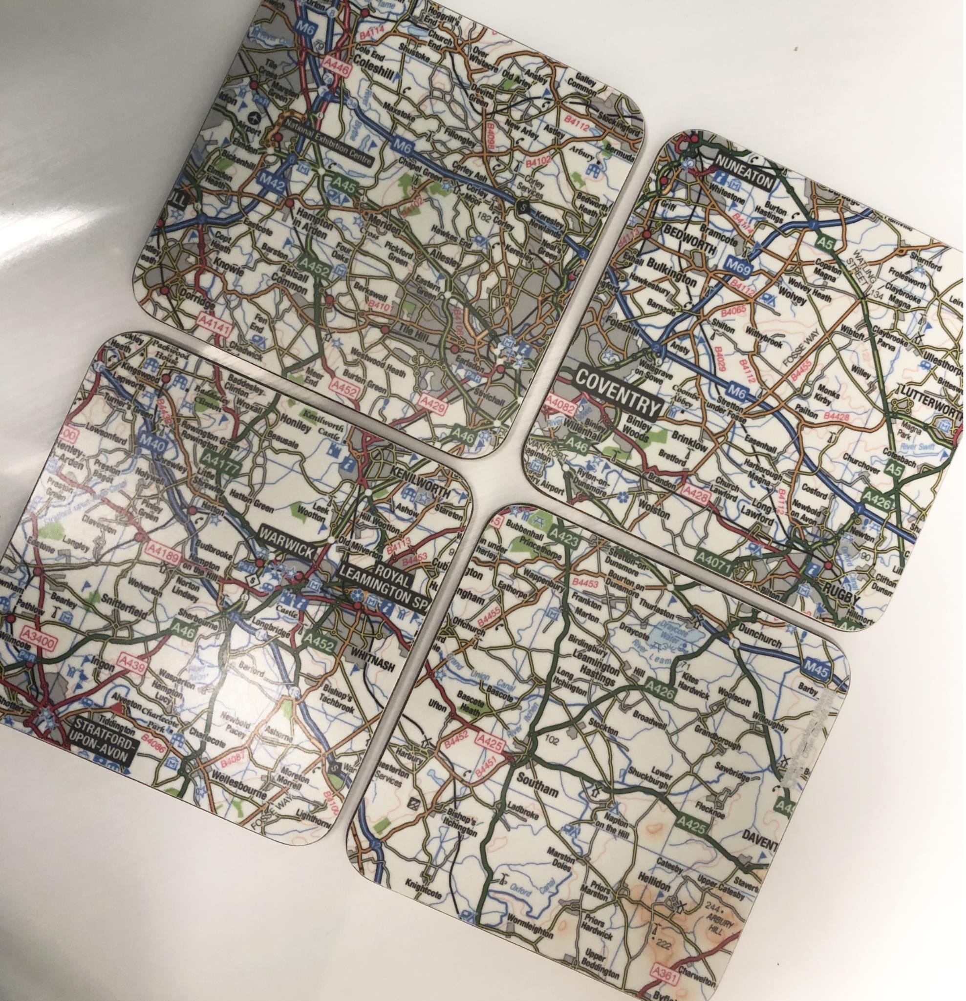 COVENTRY MAP PACK OF 4 COASTERS
