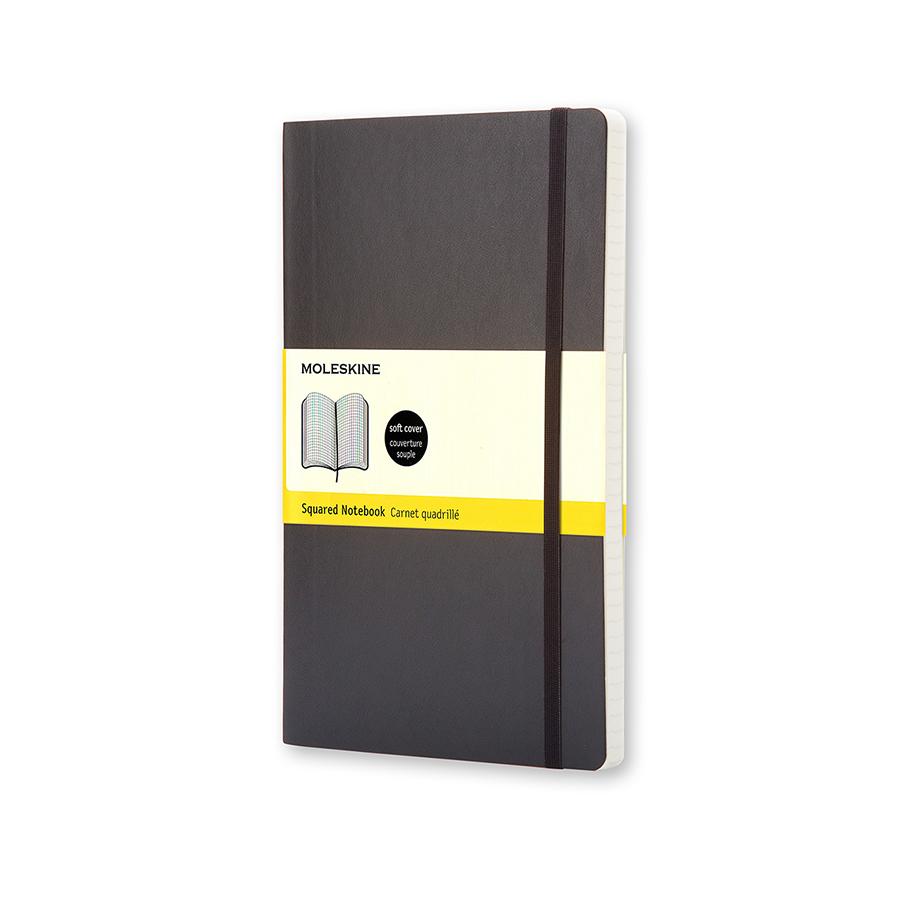 POCKET NOTEBOOK SQUARED BLACK SOFTCOVER