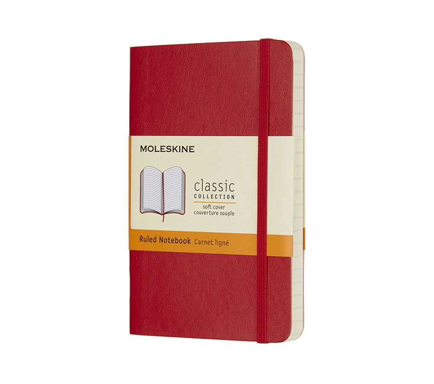 POCKET NOTEBOOK RULED SCARLET RED SOFTCOVER