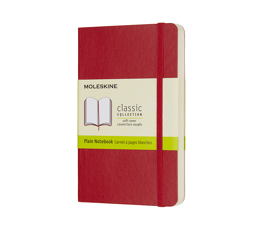 POCKET NOTEBOOK PLAIN SCARLET RED SOFTCOVER