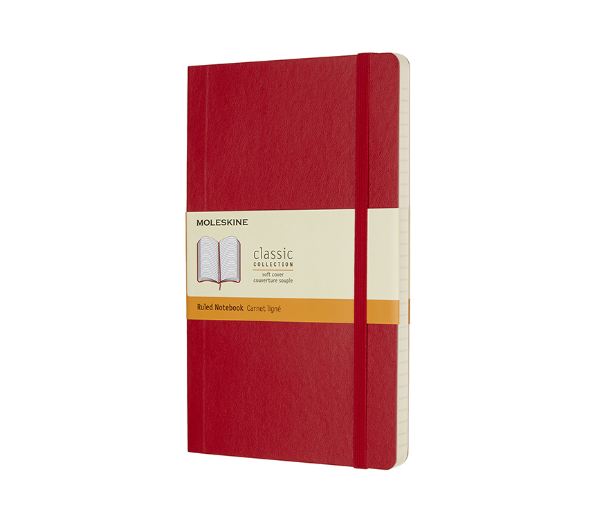 LARGE NOTEBOOK RULED SCARLET RED SOFTCOVER
