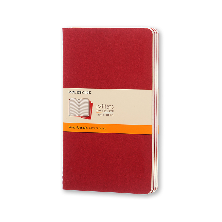 cahier journals large ruled cranberry red