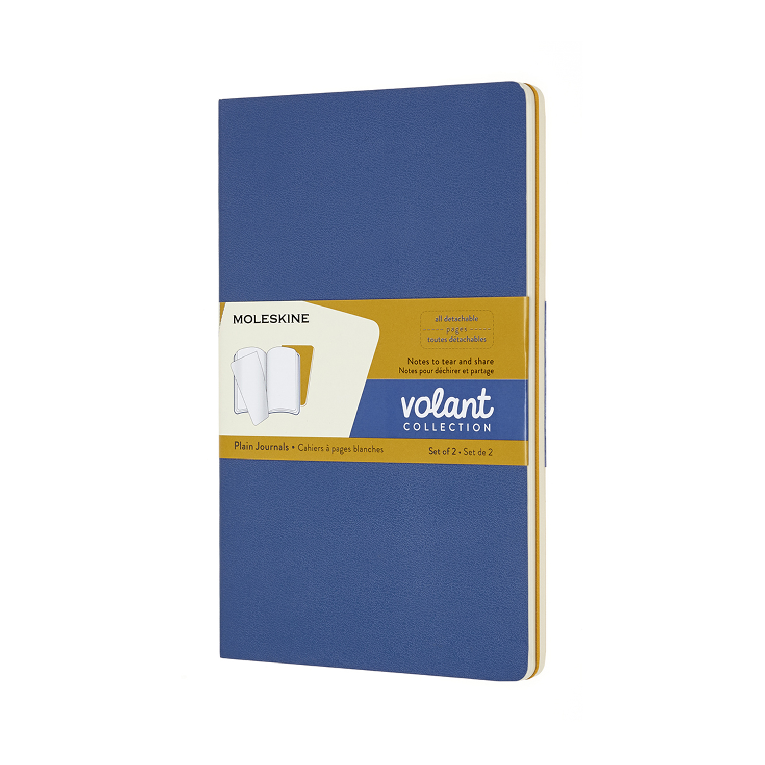 volant journal large plain forget me not blue & amber