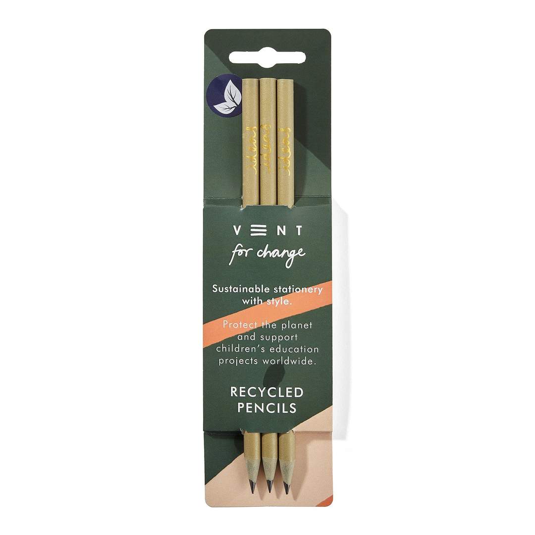 VENT GRAPHITE PENCILS GREEN PACK OF 3