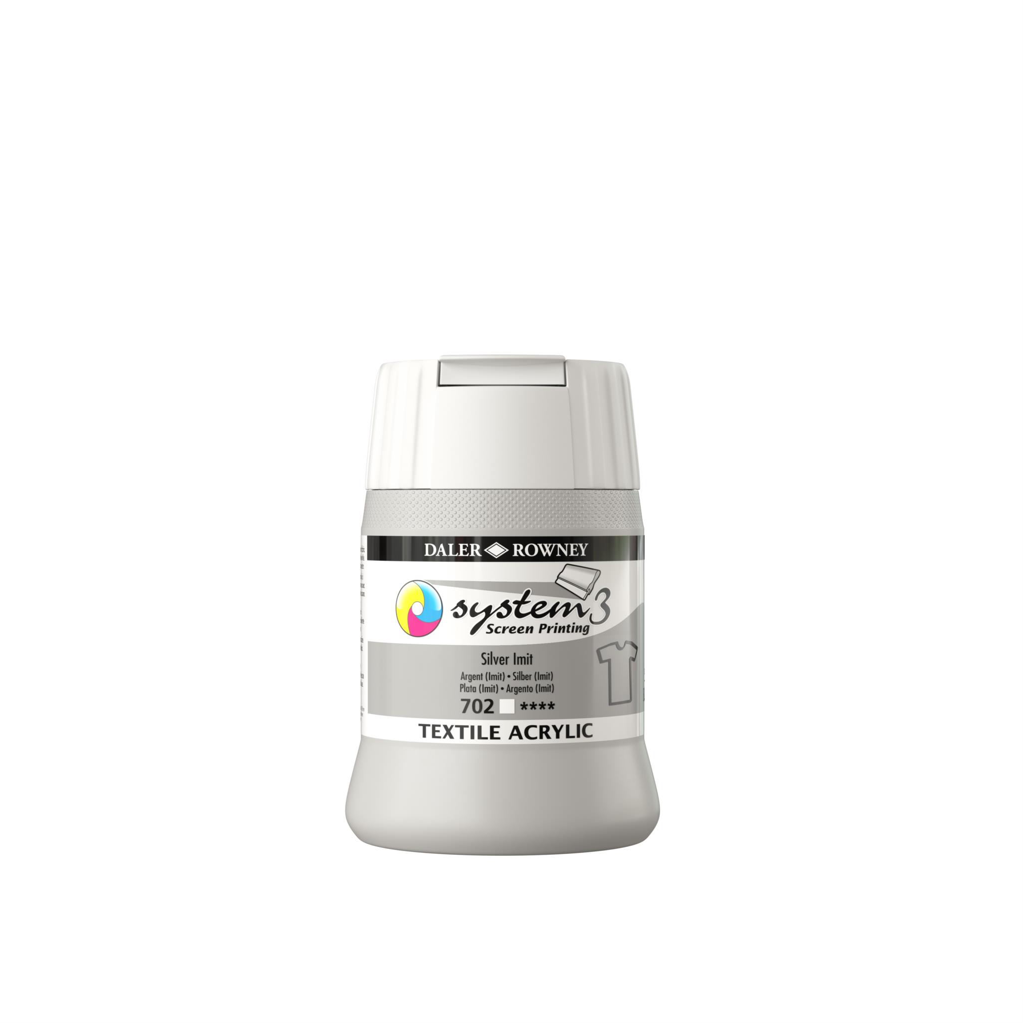 SYSTEM 3 TEXTILE INK SILVER IMITATION