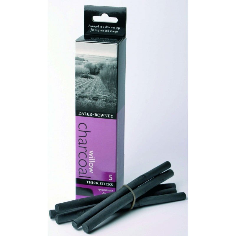DALER ROWNEY WILLOW CHARCOAL 5 THICK STICKS