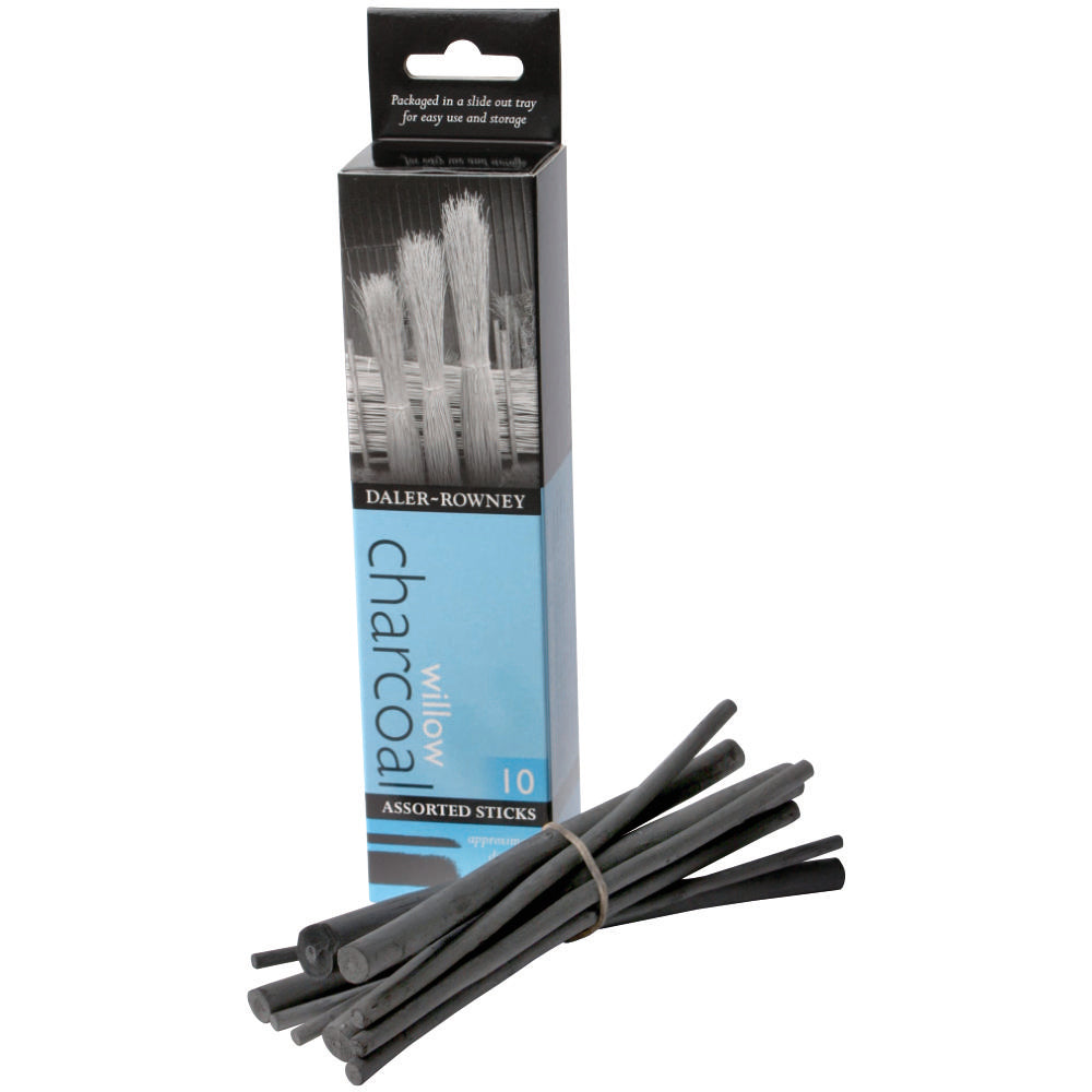 DALER ROWNEY WILLOW CHARCOAL 10 ASSORTED STICKS