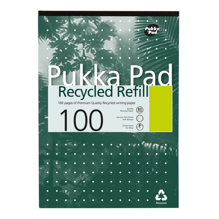 RECYCLED A4 REFILL PAD PUKKA PADS