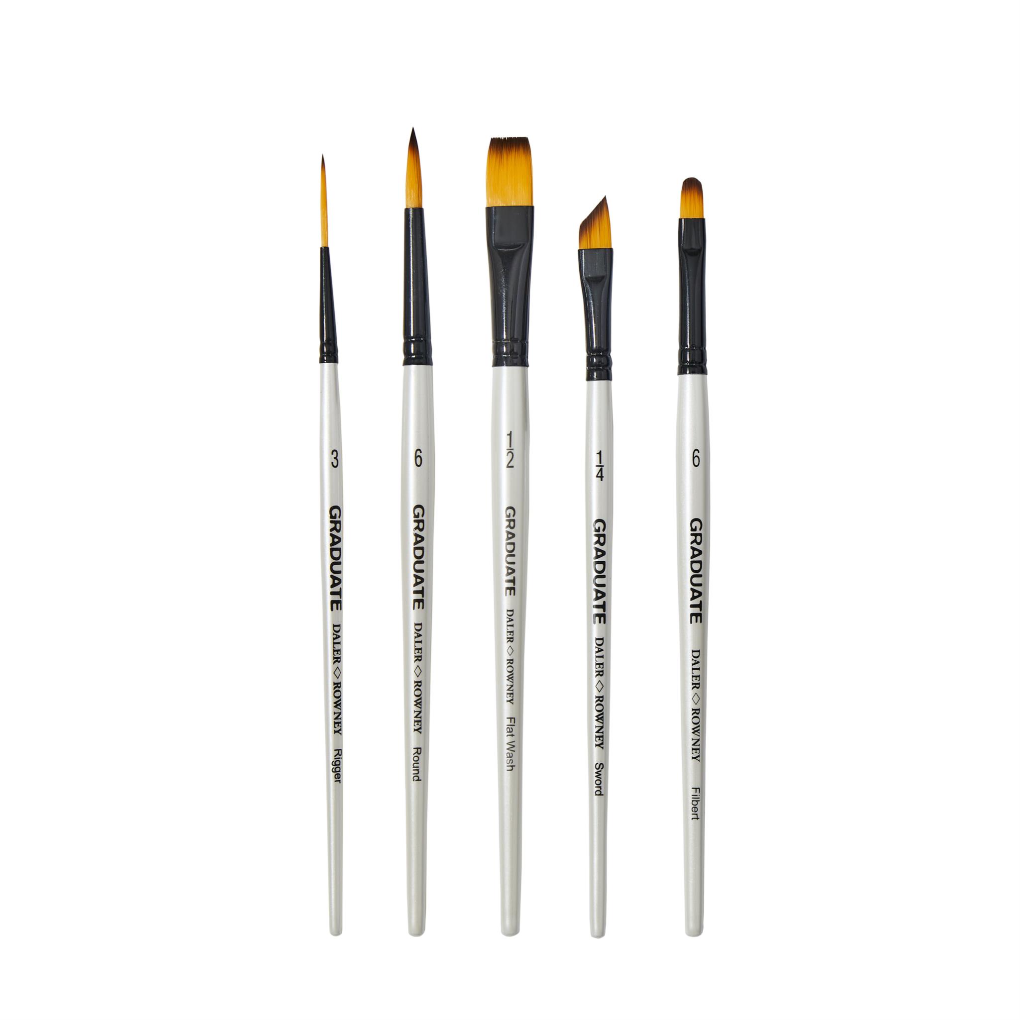GRADUATE SET 5 SYNTHETIC WATERCOLOUR BRUSHES