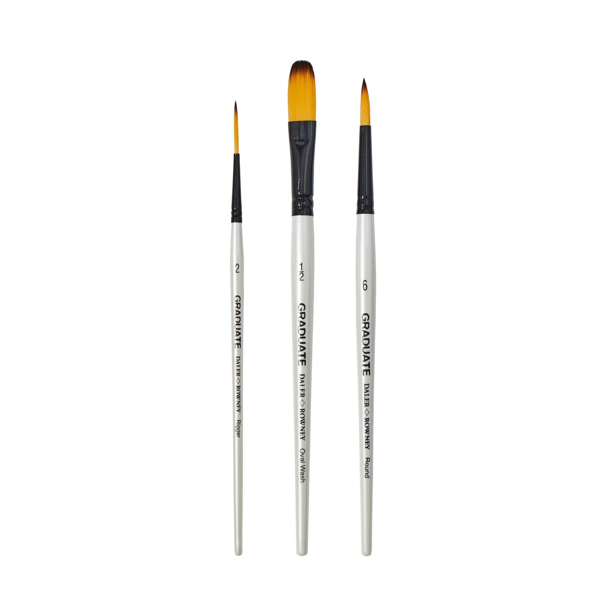 GRADUATE SET 3 SYNTHETIC WATERCOLOUR BRUSHES
