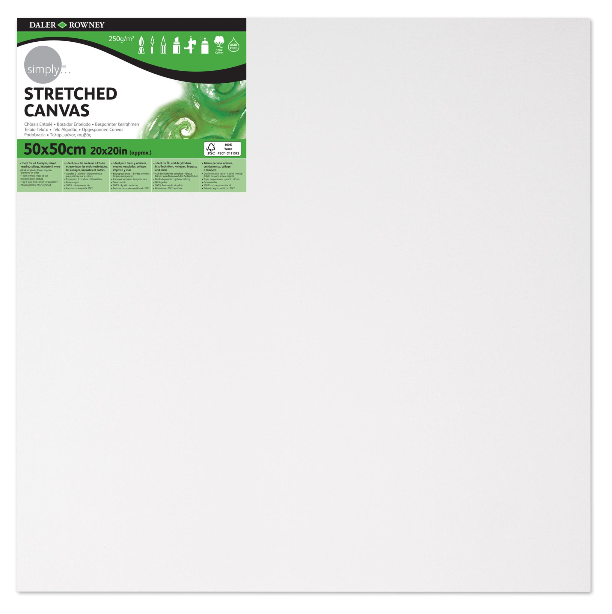 DALER ROWNEY SIMPLY 50 X 50 STRETCHED CANVAS
