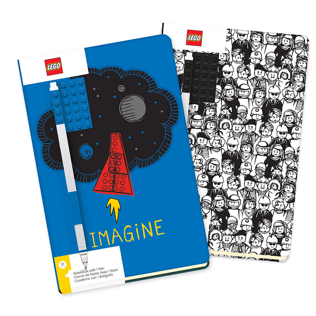 LEGO A5 JOURNAL WITH PEN BLACK AND WHITE DESIGN - alternative