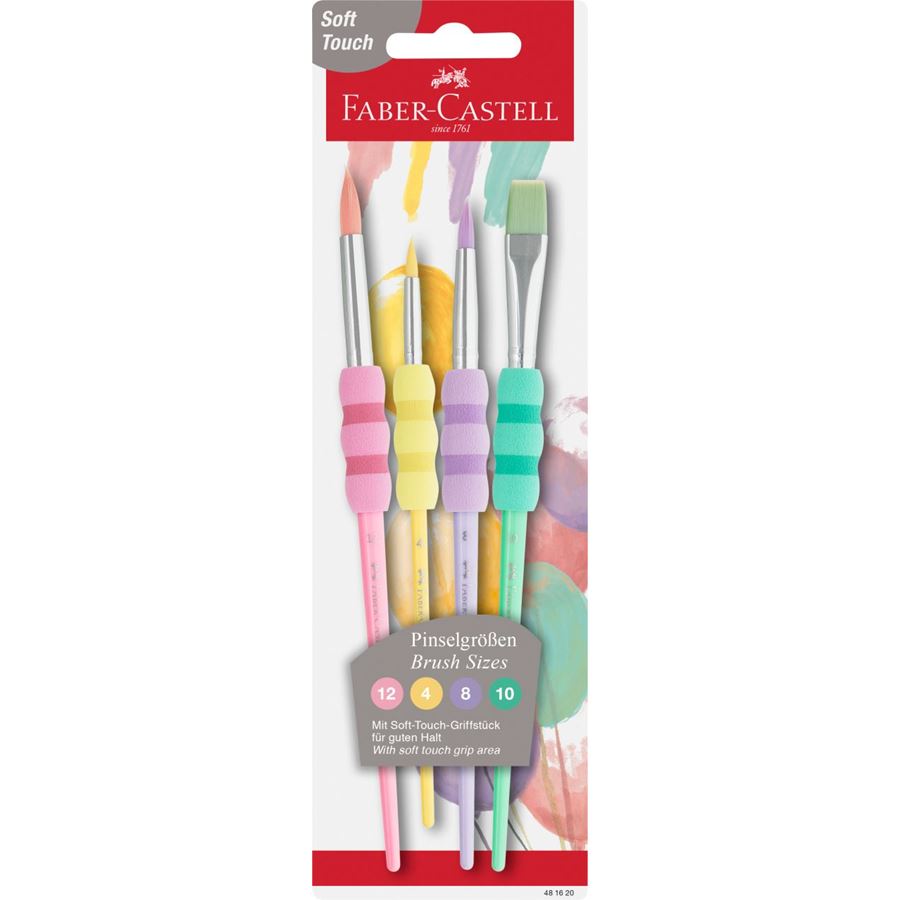 FABER CASTELL BRUSH SET OF 4 SOFT TOUCH BRISTLES